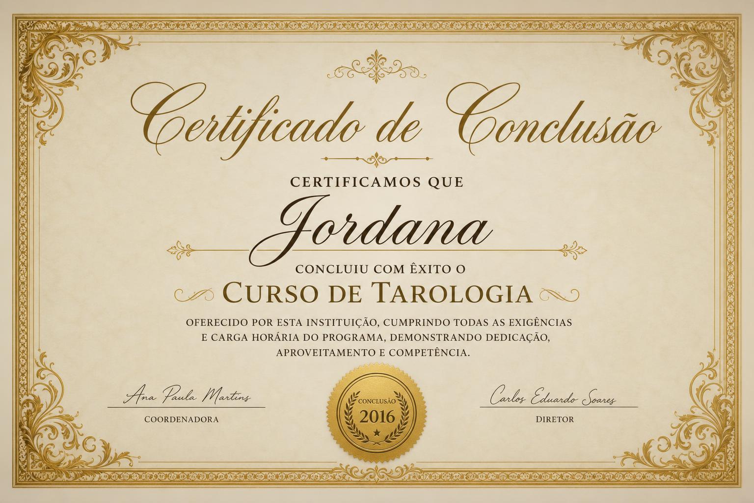Certificado: Curso de Tarologia