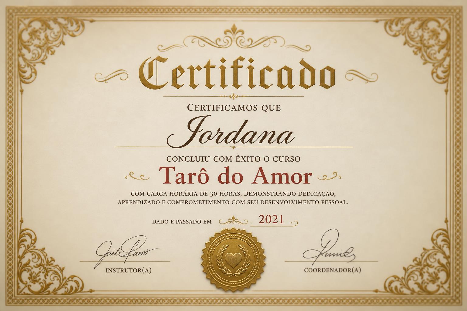 Certificado: Tarô do Amor